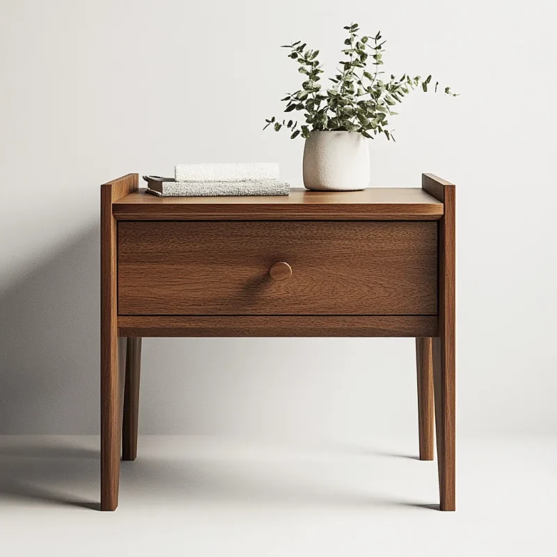 Minimalist Nightstand with single drawer and sleek design for modern bedrooms
