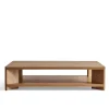 Modern Low Profile Coffee Table with spacious tabletop and open storage shelf