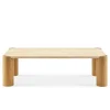 Rectangular modern coffee table with cylindrical legs and sleek design