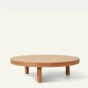 Round Low Profile Coffee Table with cylindrical legs and spacious tabletop