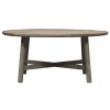 Timeless Round Coffee Table with raised edges and cross base