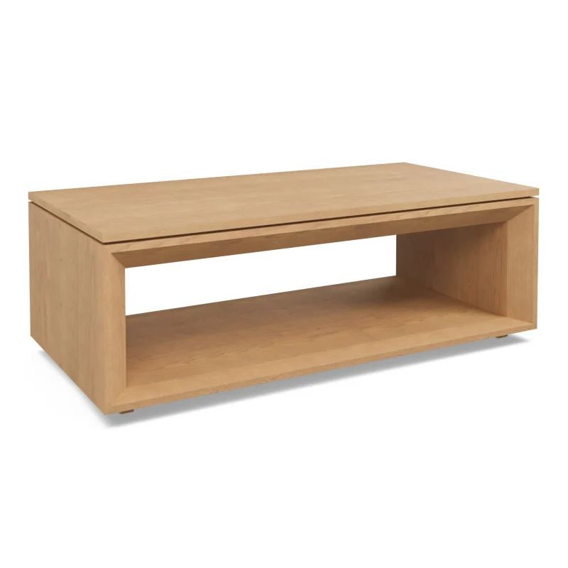 Wide Coffee Table with open storage shelf