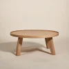 Contemporary round coffee table modern minimalist design spacious tabletop sturdy legs