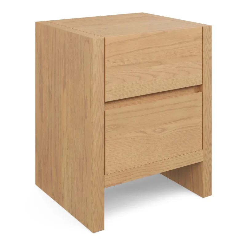 Modern Nightstand Two Drawers Minimalist Bedroom Storage Elegant Design