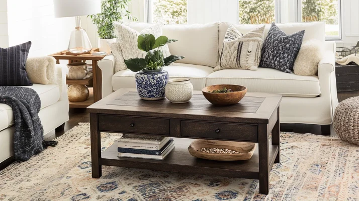 Sophisticated Dark Brown Coffee Table Elevate Your Living Room 2 - Geno Furniture | Handcrafted Furniture & Wood Decor Sophisticated Dark Brown Coffee Table - Elevate Your Living Room