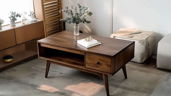 Sophisticated Dark Brown Coffee Table Elevate Your Living Room 3 - Geno Furniture | Handcrafted Furniture & Wood Decor Sophisticated Dark Brown Coffee Table - Elevate Your Living Room