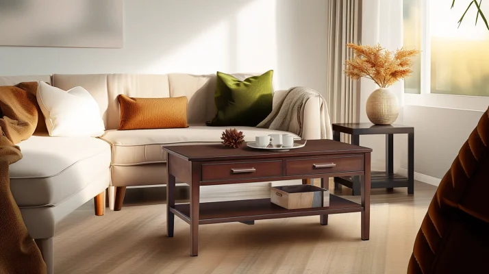 Sophisticated Dark Brown Coffee Table Elevate Your Living Room 5 - Geno Furniture | Handcrafted Furniture & Wood Decor Sophisticated Dark Brown Coffee Table - Elevate Your Living Room