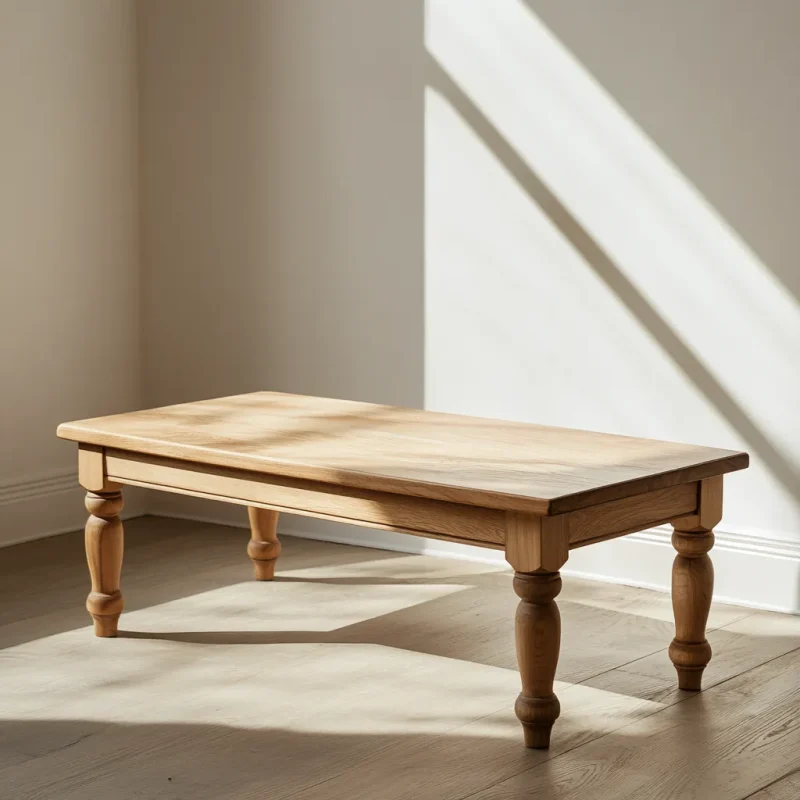 Traditional coffee table classic design turned legs spacious tabletop elegant accent