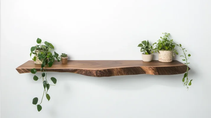 
Bring Rustic Charm with a Long Live Edge Shelf
