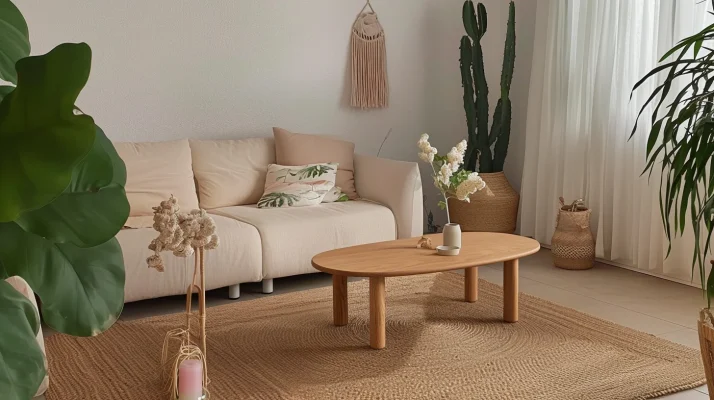 Modern Living Redefined: Wooden Curved Coffee Table for Elegant Interiors