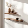 Organic Wall Shelf floating on a white wall with soft curved edge and natural styling